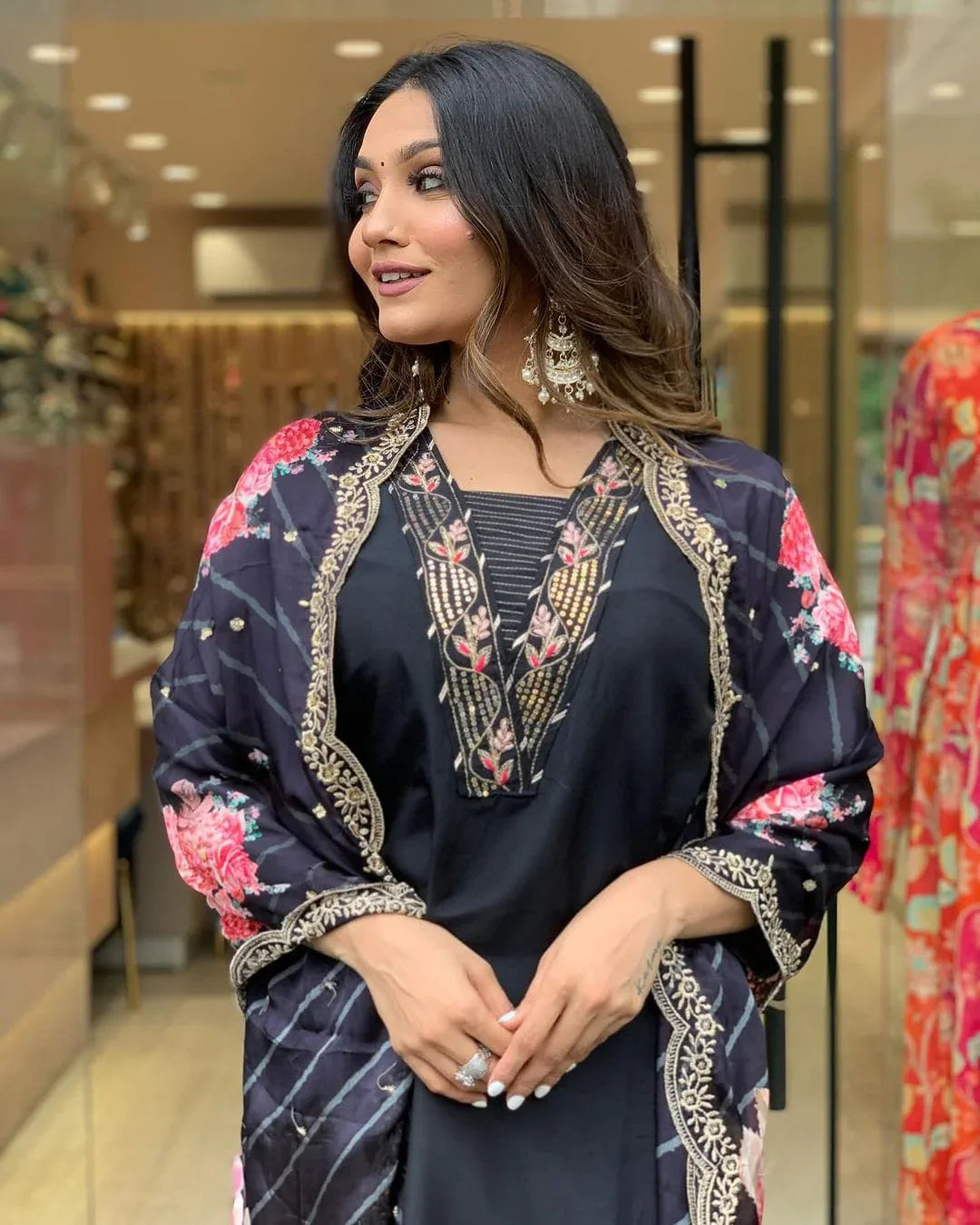 Beautiful Designer Cotton Kurti Pant With Dupatta