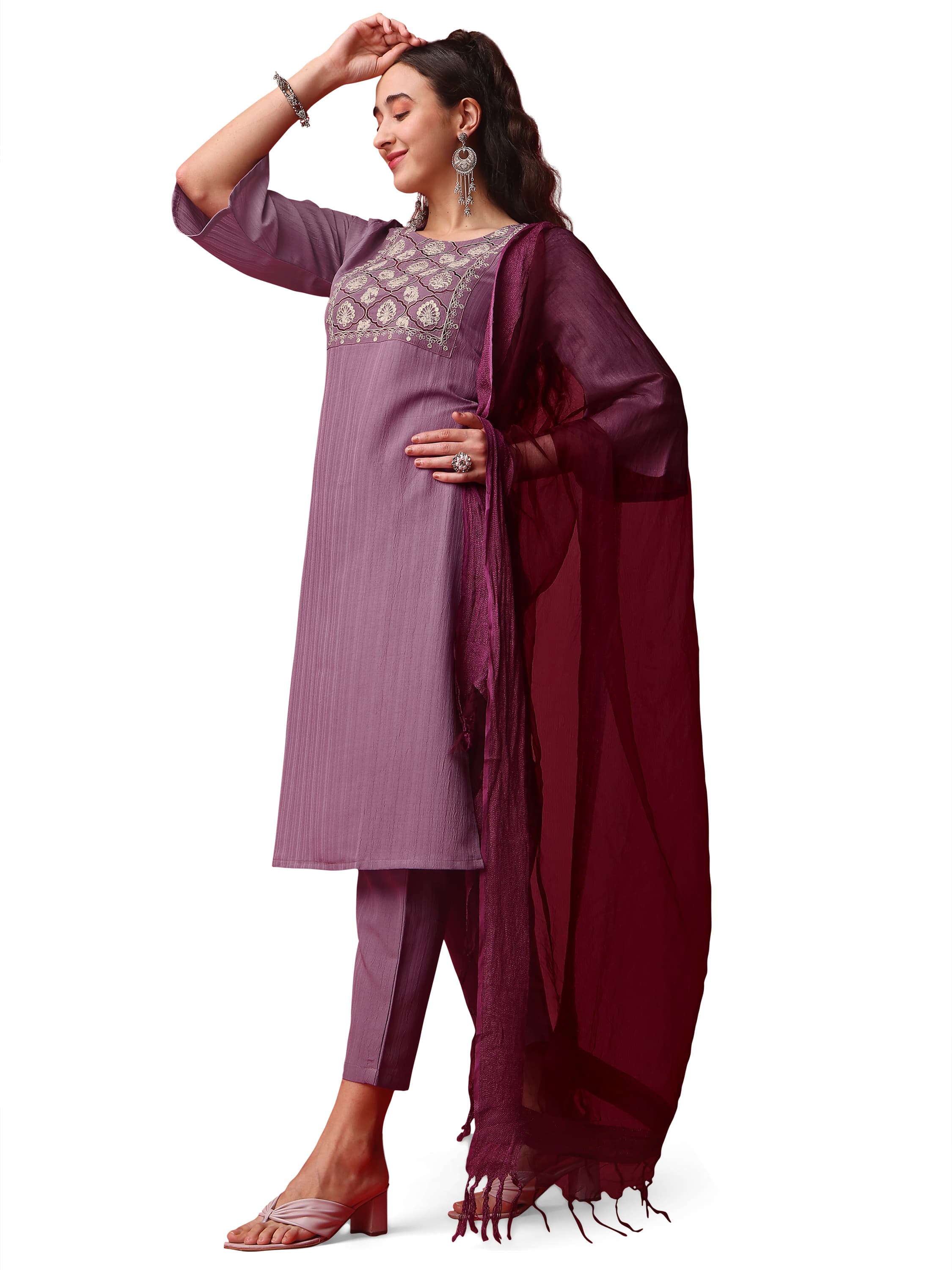 Beautiful Designer Cotton Kurti Pant With Dupatta