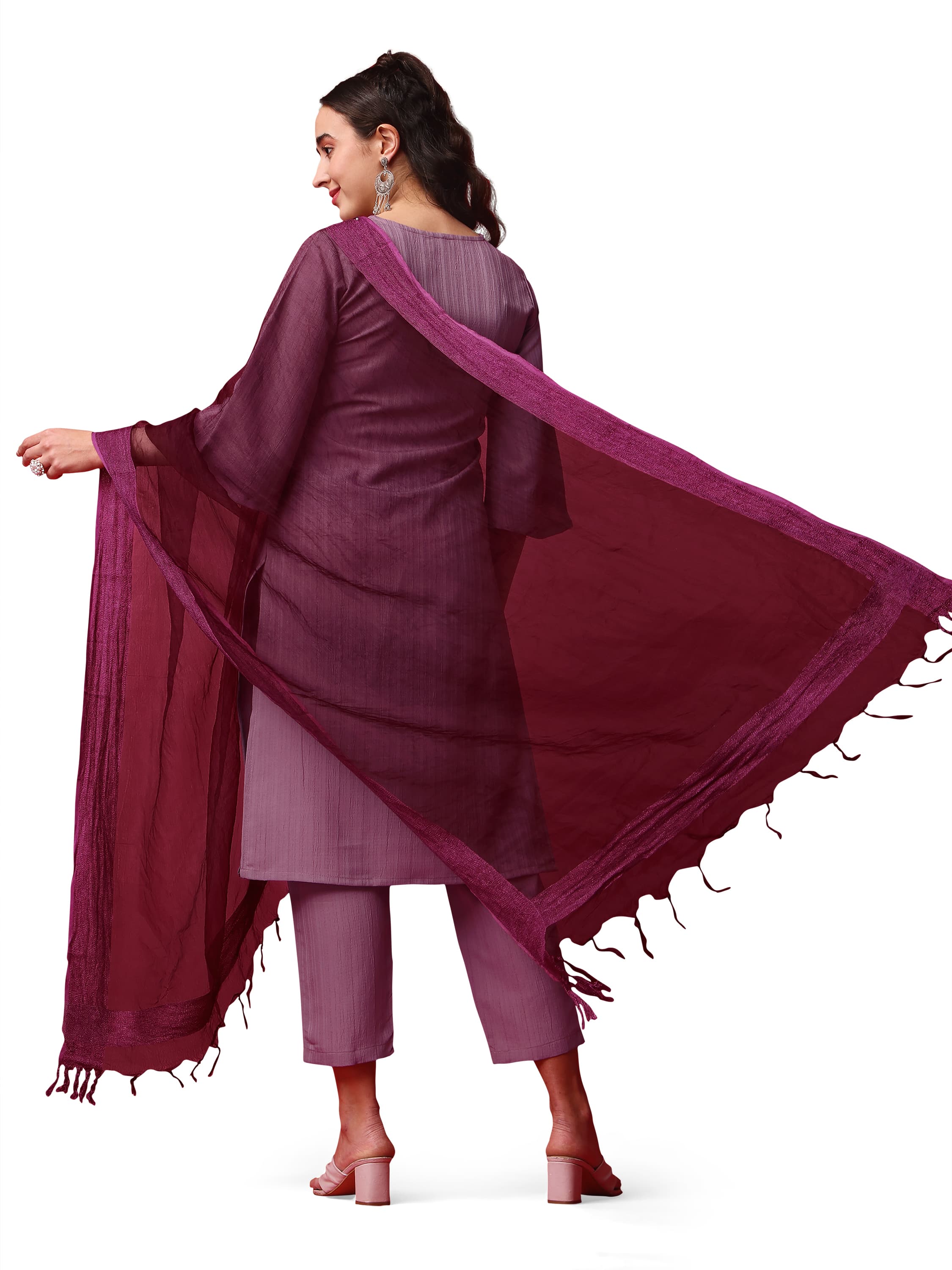 Beautiful Designer Cotton Kurti Pant With Dupatta