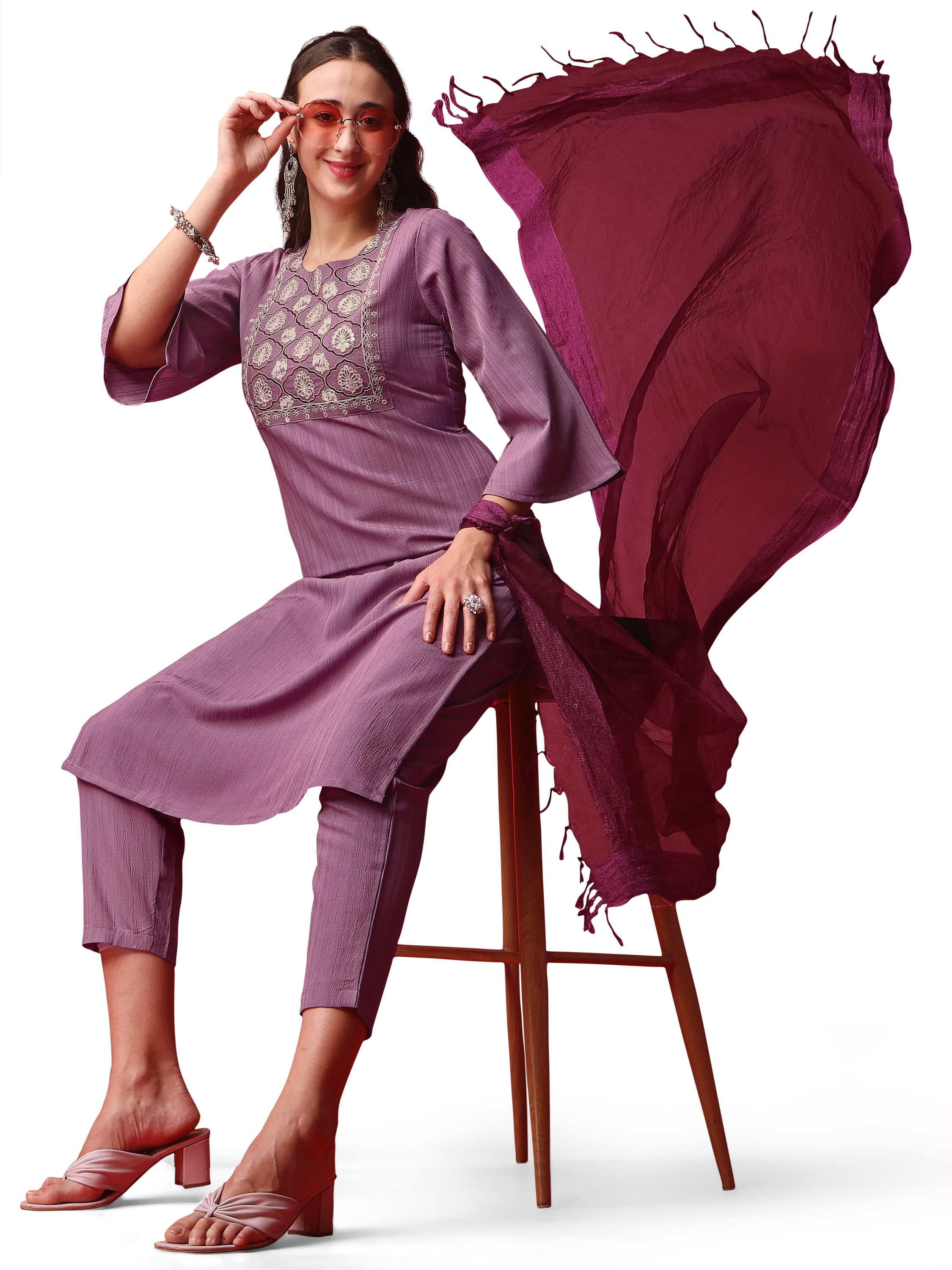 Beautiful Designer Cotton Kurti Pant With Dupatta
