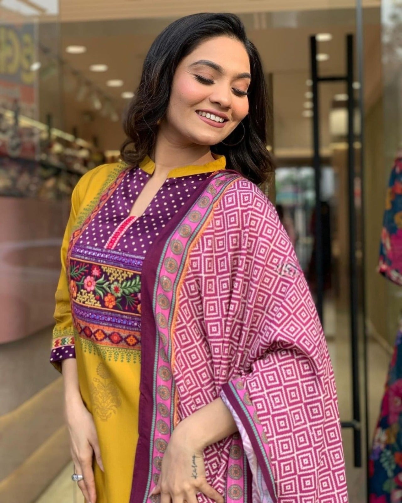 Beautiful Designer Cotton Kurti Pant With Dupatta