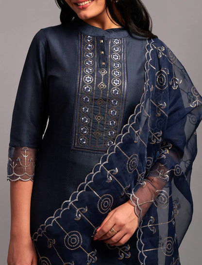 Beautiful Designer Cotton Kurti Pant With Dupatta