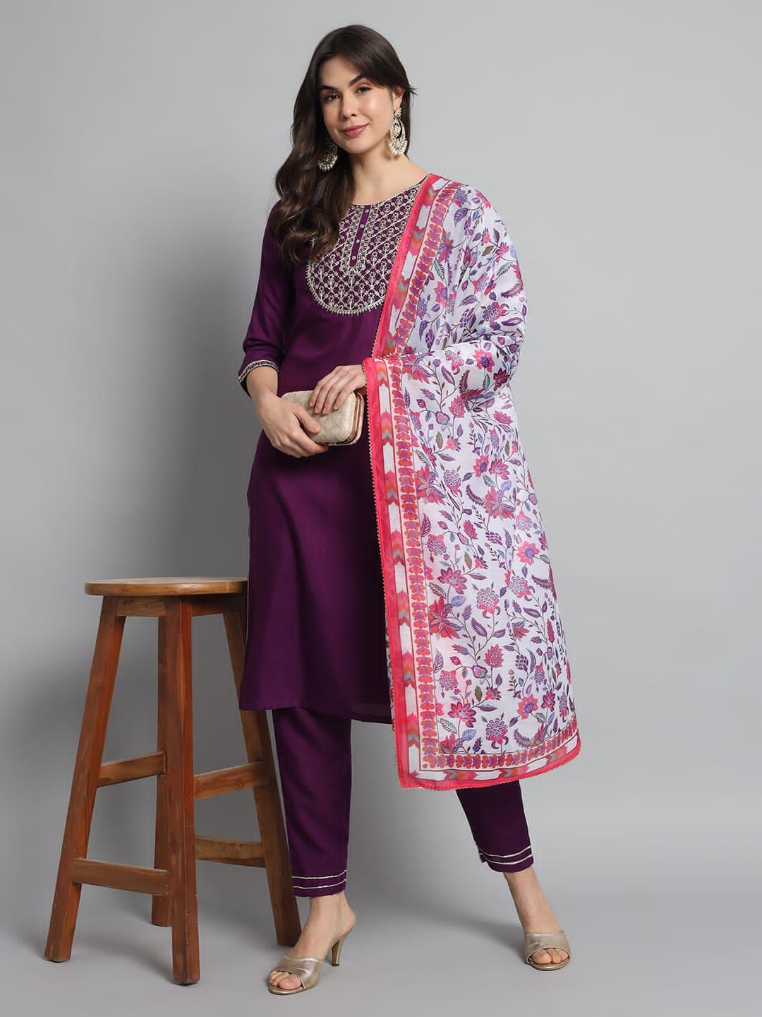 Beautiful Designer Linen Cotton Readymade Salwar Suit