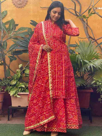 Beautiful Rajasthani Traditional Bandhej Ghatchola Lehenga Choli