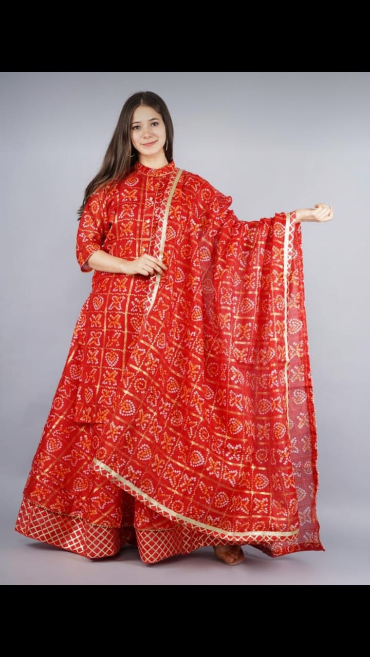 Beautiful Rajasthani Traditional Bandhej Ghatchola Lehenga Choli