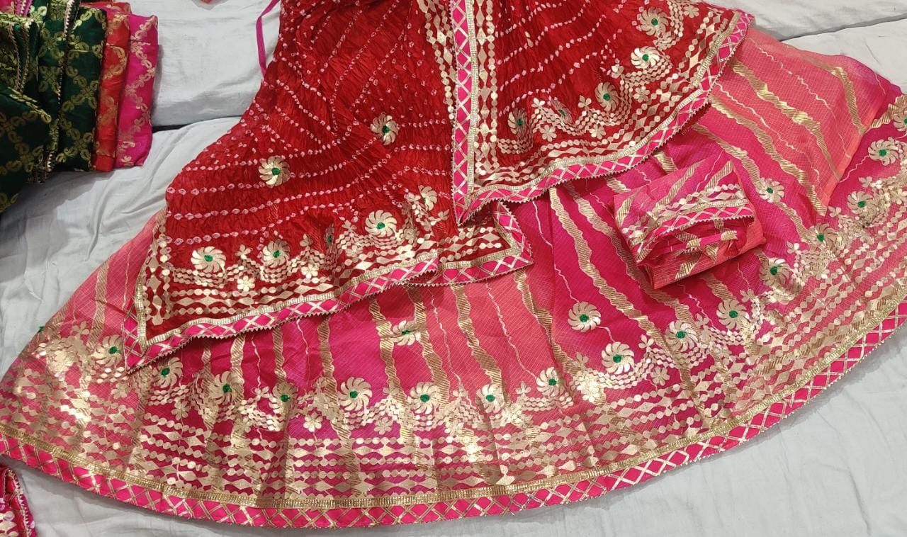 Beautiful Rajasthani Traditional Kota Lahriya Lehenga Choli