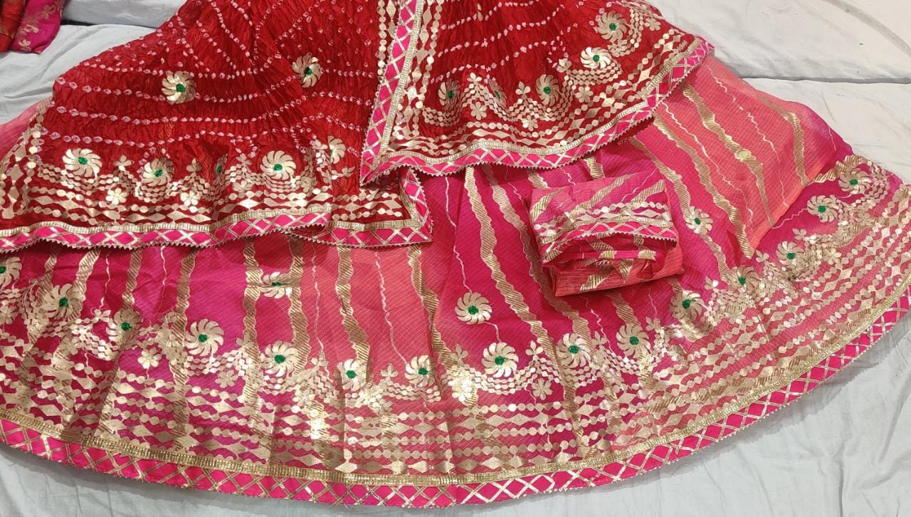 Beautiful Rajasthani Traditional Kota Lahriya Lehenga Choli