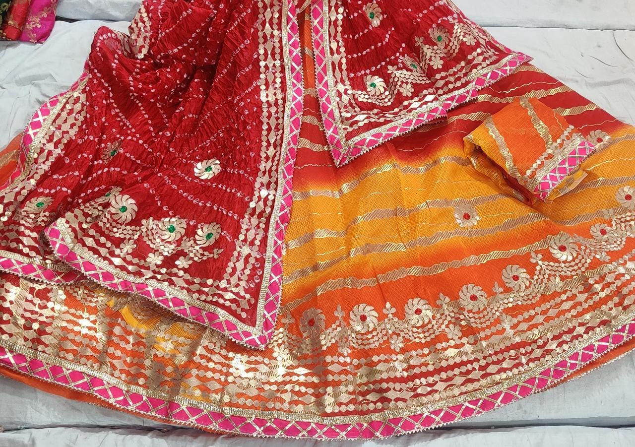 Beautiful Rajasthani Traditional Kota Lahriya Lehenga Choli