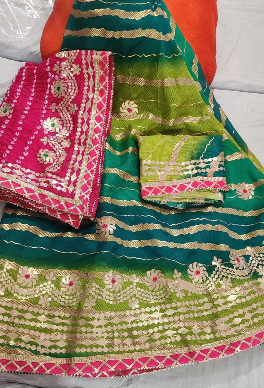 Beautiful Rajasthani Traditional Kota Lahriya Lehenga Choli