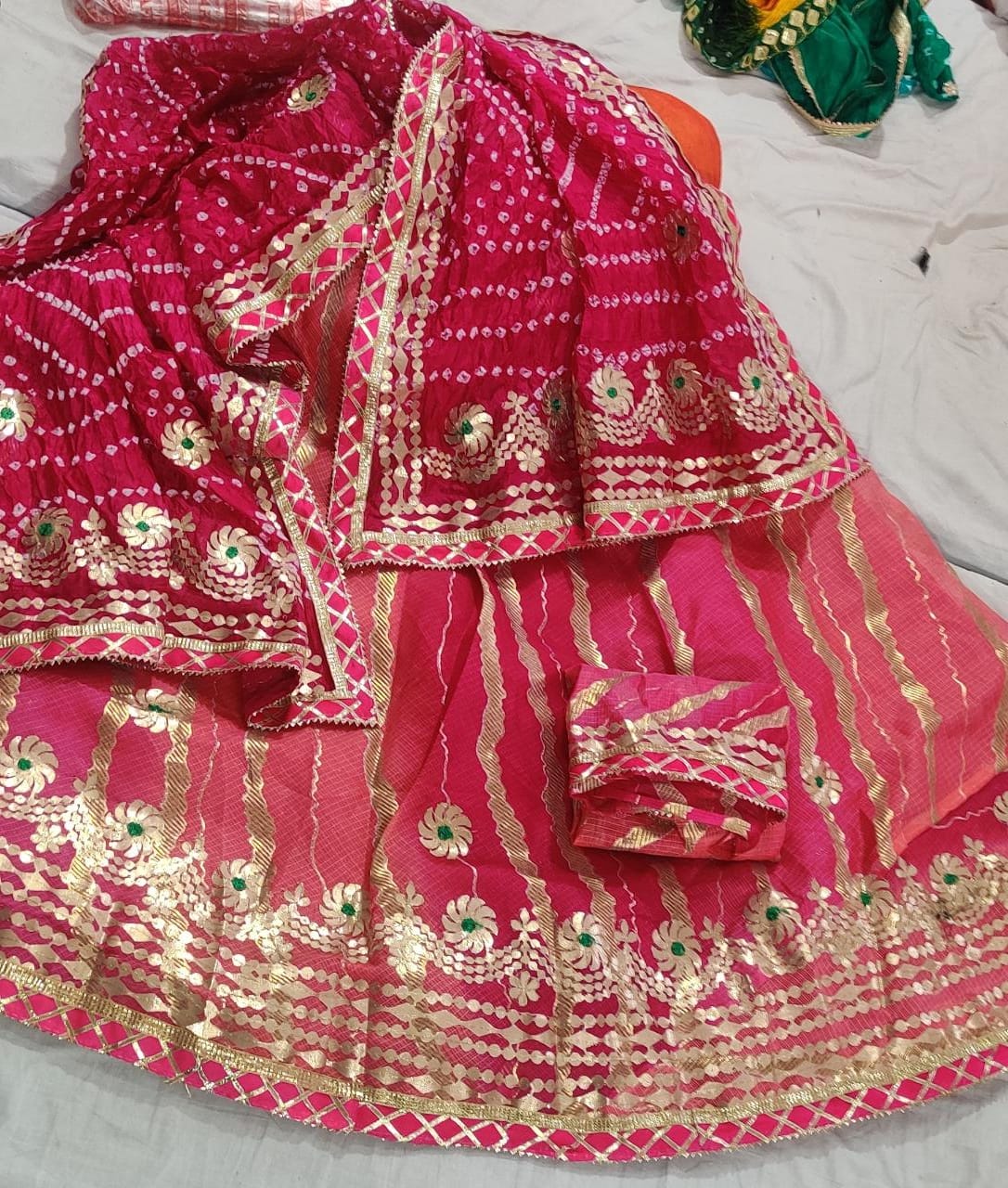 Beautiful Rajasthani Traditional Kota Lahriya Lehenga Choli