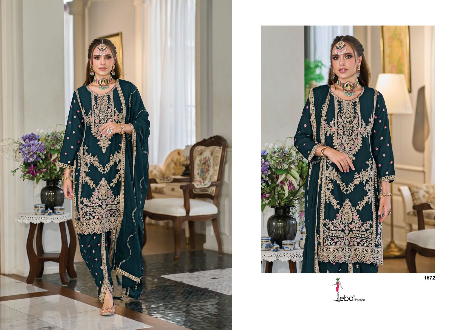 Beautiful Designer Eba Aahana 1672-1674 Series Latest Pakistani Salwar Kameez