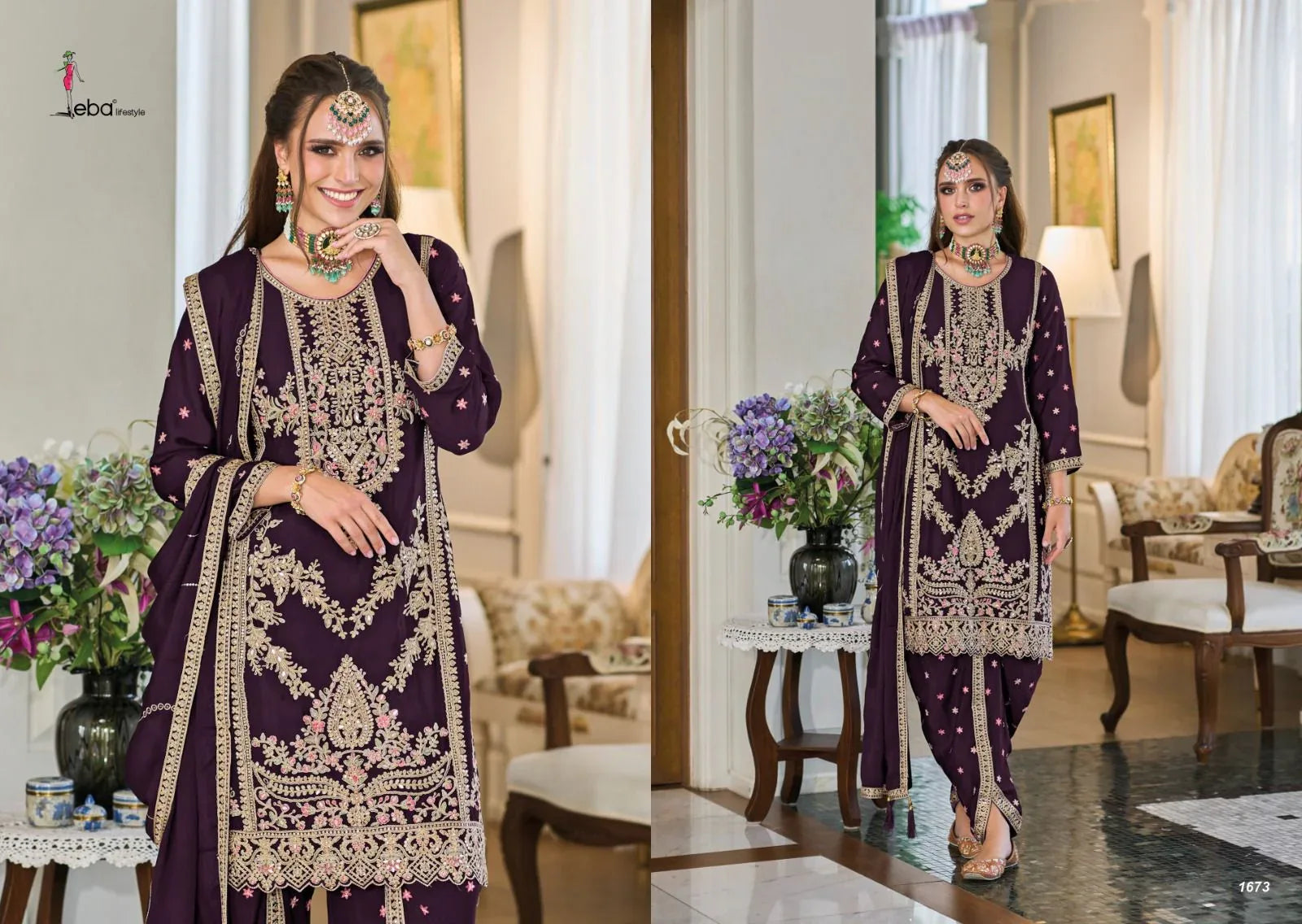 Beautiful Designer Eba Aahana 1672-1674 Series Latest Pakistani Salwar Kameez