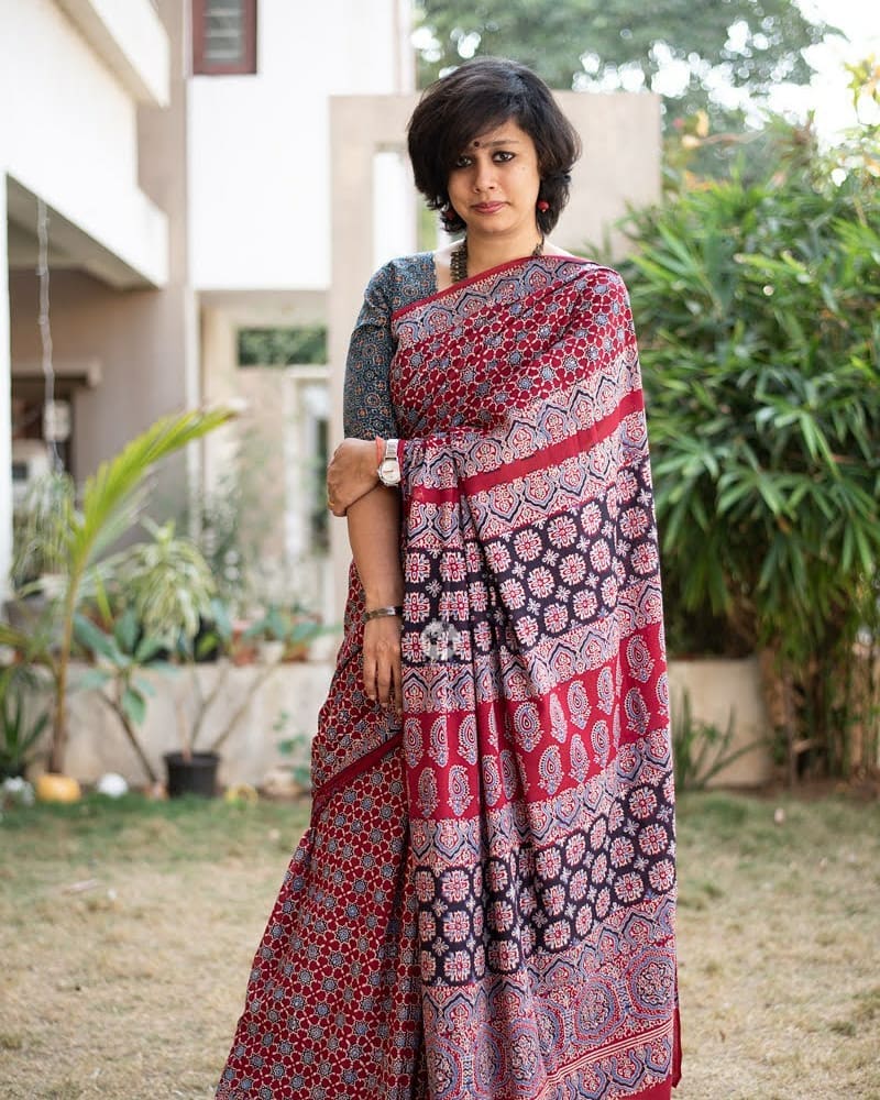 Beautiful Designer Imported Cotton Silk with Digital Print Saree