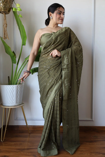 Beautiful Designer Heavy Georgette Exclusive Sequanc Saree Design 5020