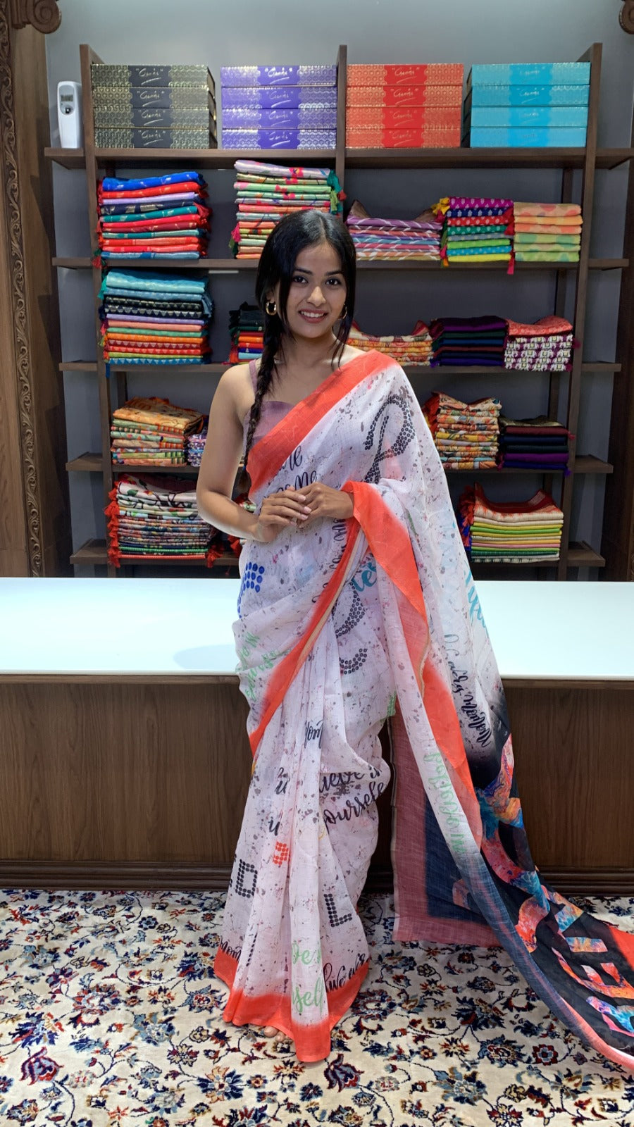 Beautiful Designer Linen Autograph Collection Saree