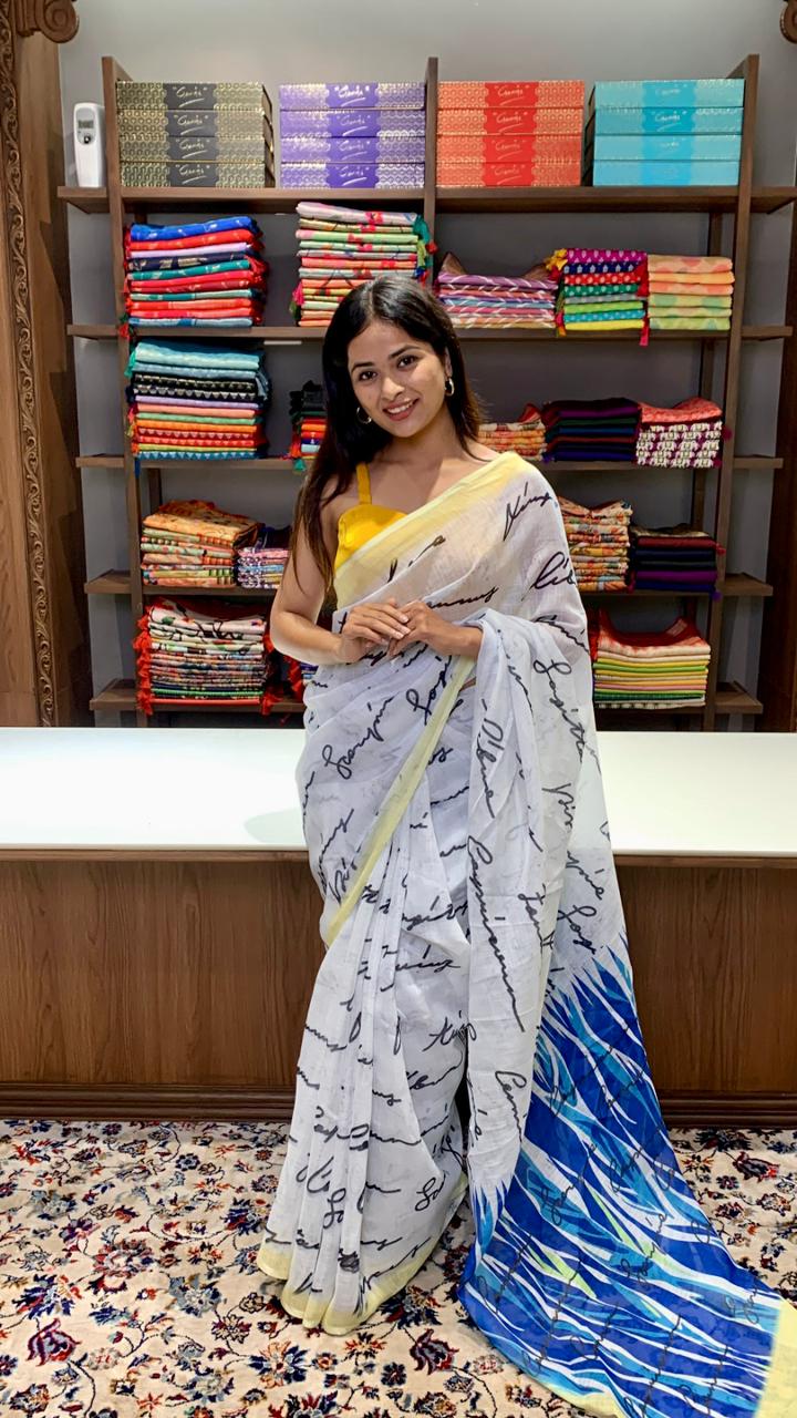 Beautiful Designer Linen Autograph Collection Saree