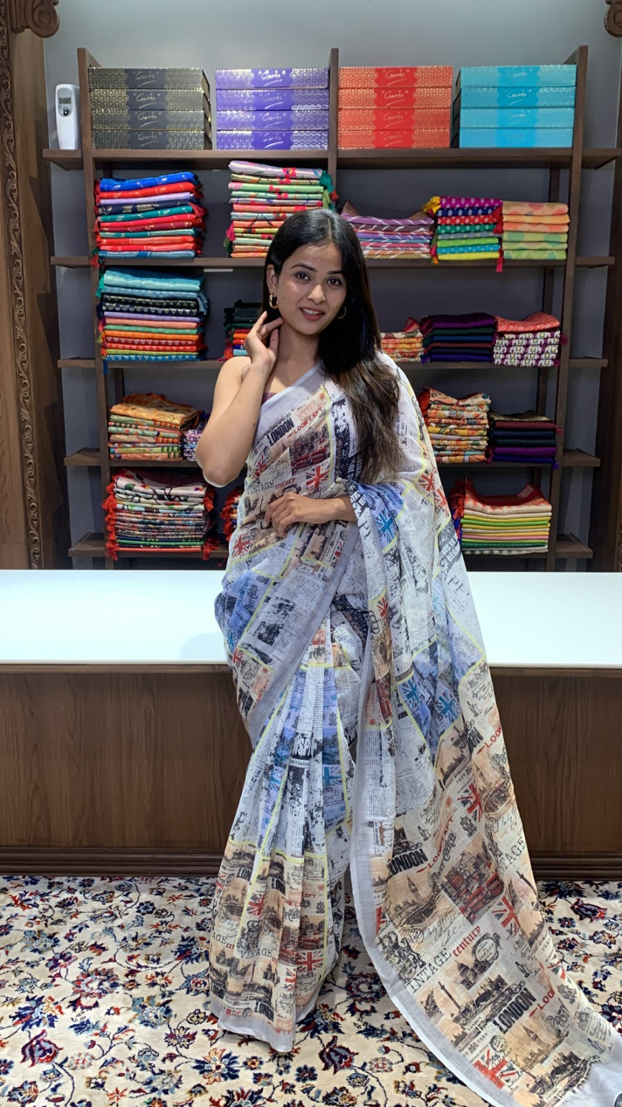 Beautiful Designer Linen Autograph Collection Saree