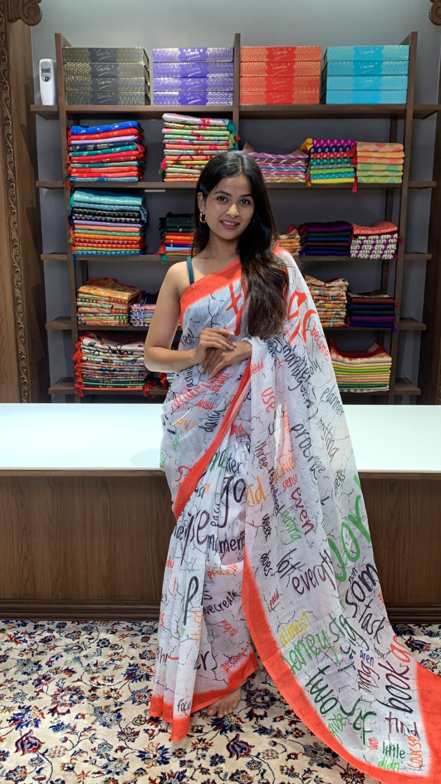 Beautiful Designer Linen Autograph Collection Saree