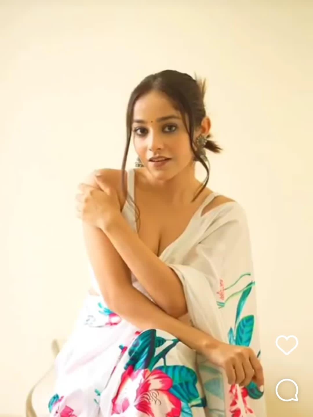 Beautiful Designer Satin Silk With Digital Floral Print Saree