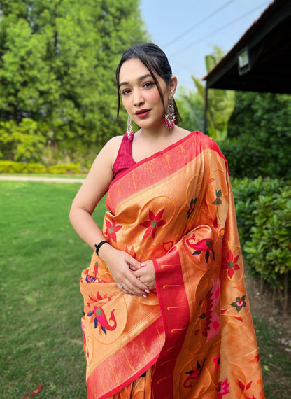 Beautiful Designer Pure Paithani Silk Saree