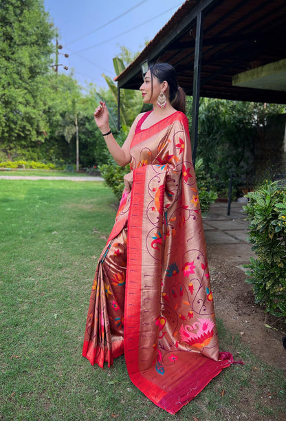 Beautiful Designer Pure Paithani Silk Saree