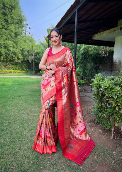 Beautiful Designer Pure Paithani Silk Saree
