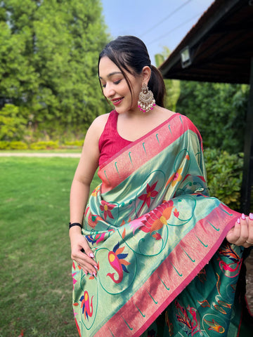 Beautiful Designer Pure Paithani Silk Saree