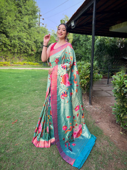Beautiful Designer Pure Paithani Silk Saree