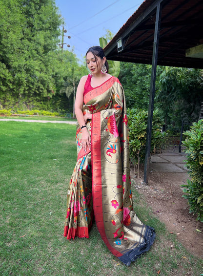 Beautiful Designer Pure Paithani Silk Saree
