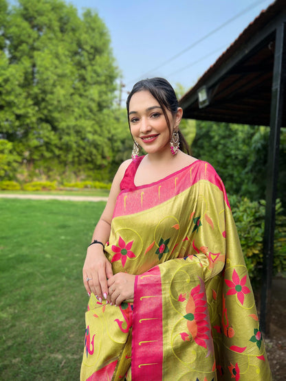 Beautiful Designer Pure Paithani Silk Saree