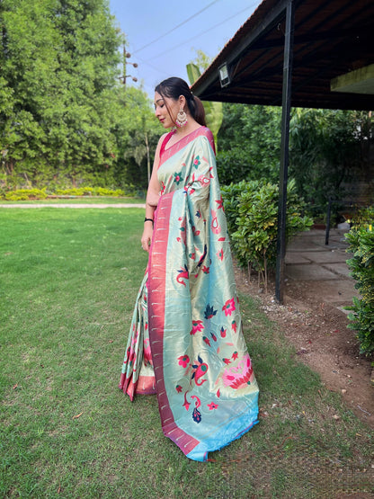 Beautiful Designer Pure Paithani Silk Saree