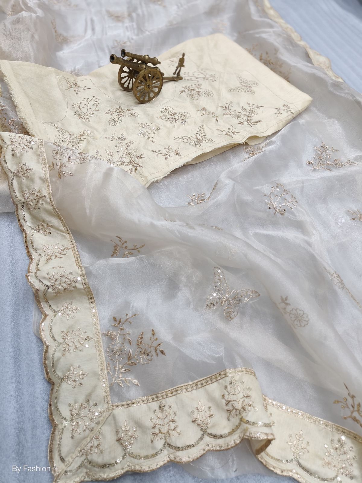 Beautiful Designer Heavy Orgenza Sequanc Saree