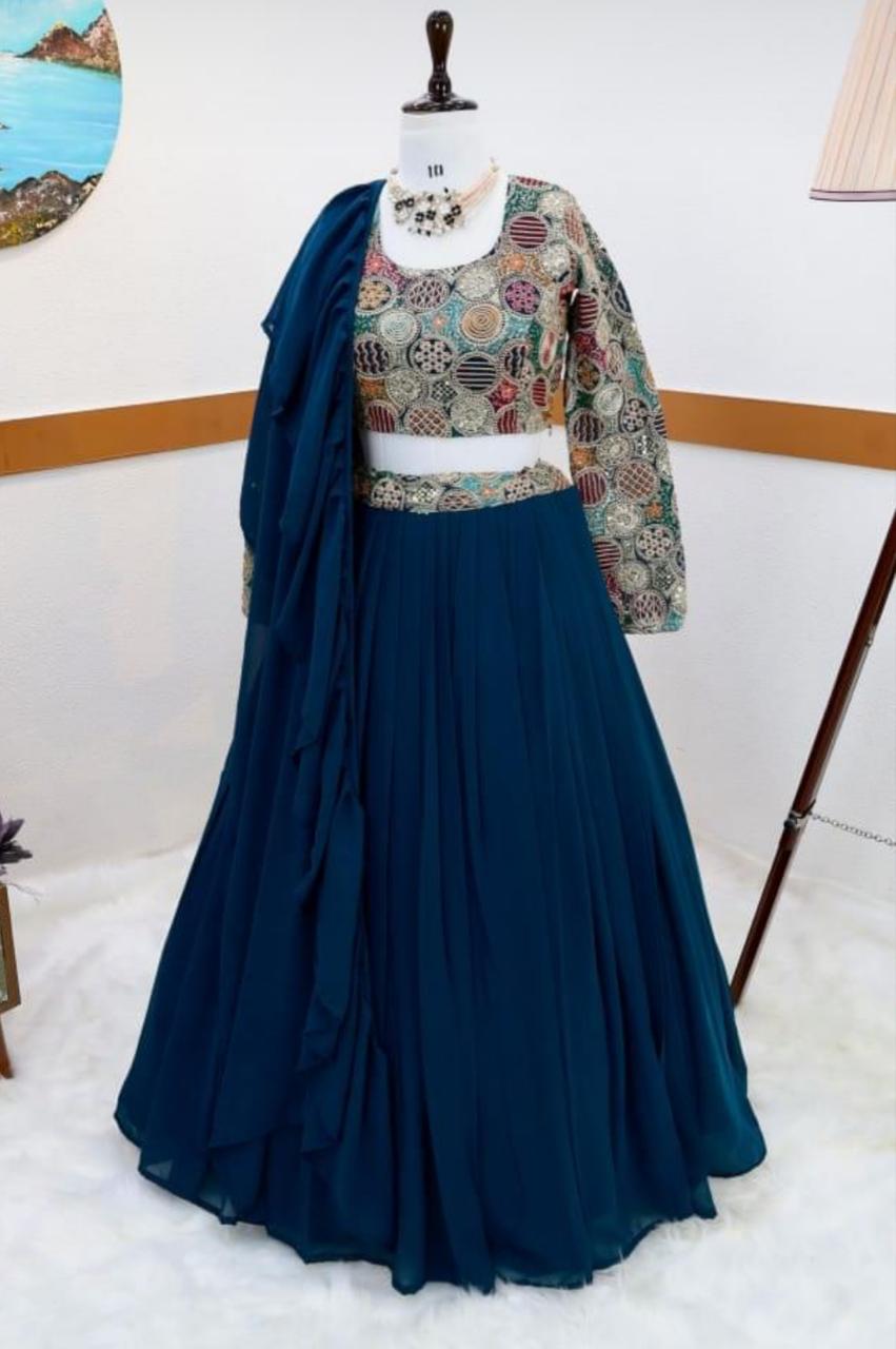 Beautiful Designer Kids Wear Georgette Lehenga Choli