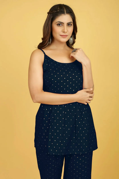 Beautiful Designer Women Top With Plazzo Set