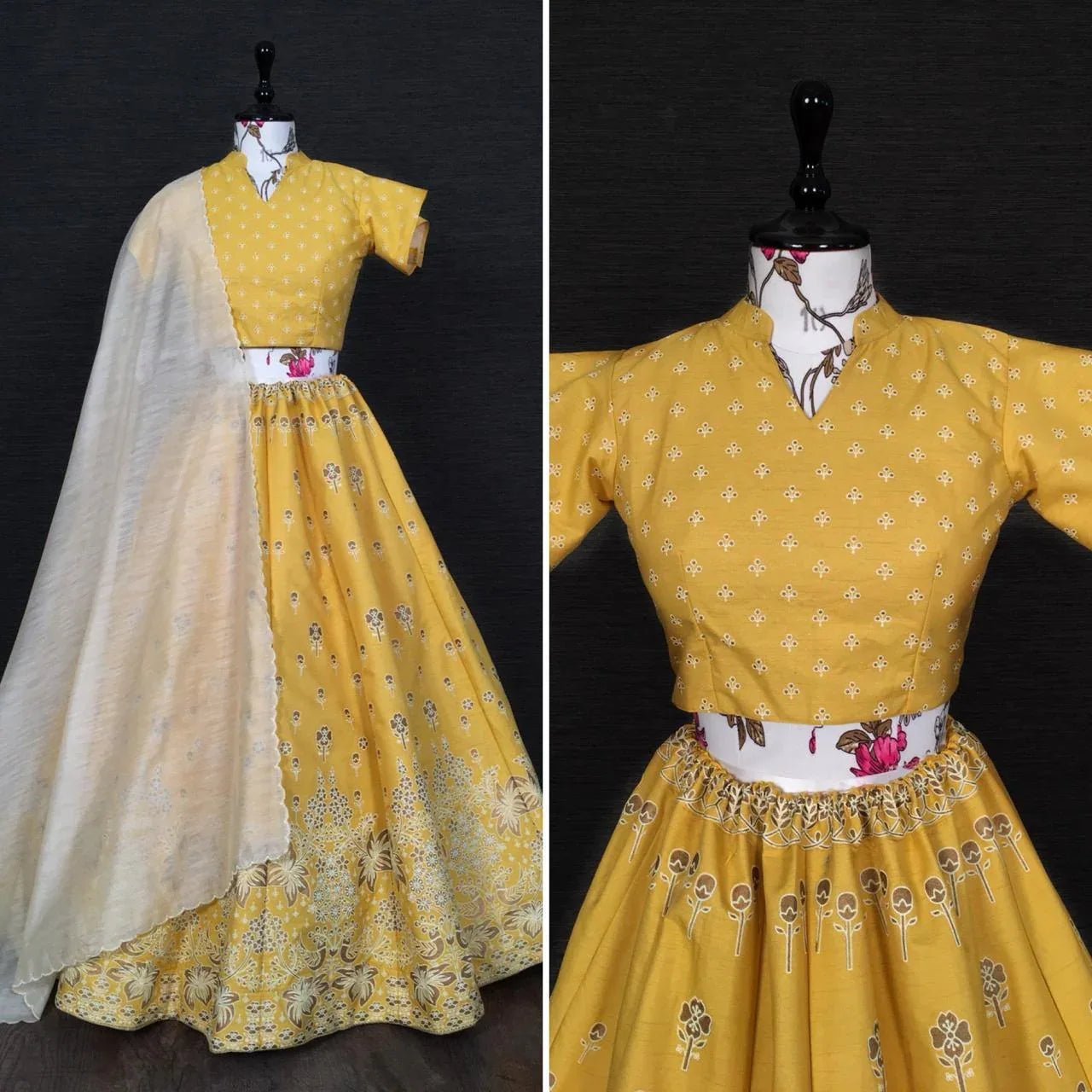 Beautiful Designer Pure  Aada Slub Silk Lehenga Choli