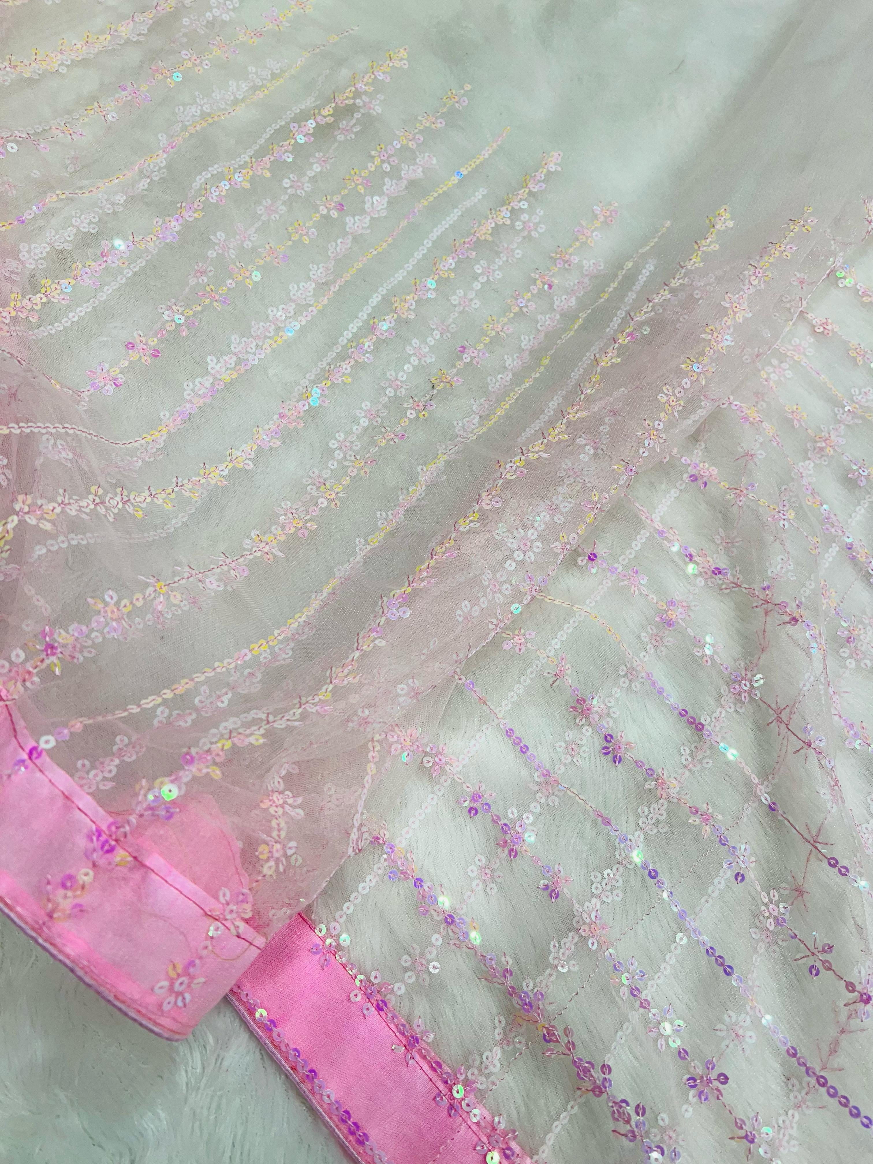 Beautiful Designer Padding Color In Heavy Georgette Sequanc Saree Design 5280