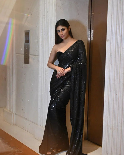 Beautiful Designer Padding Color In Heavy Georgette Sequanc Saree Design 5310