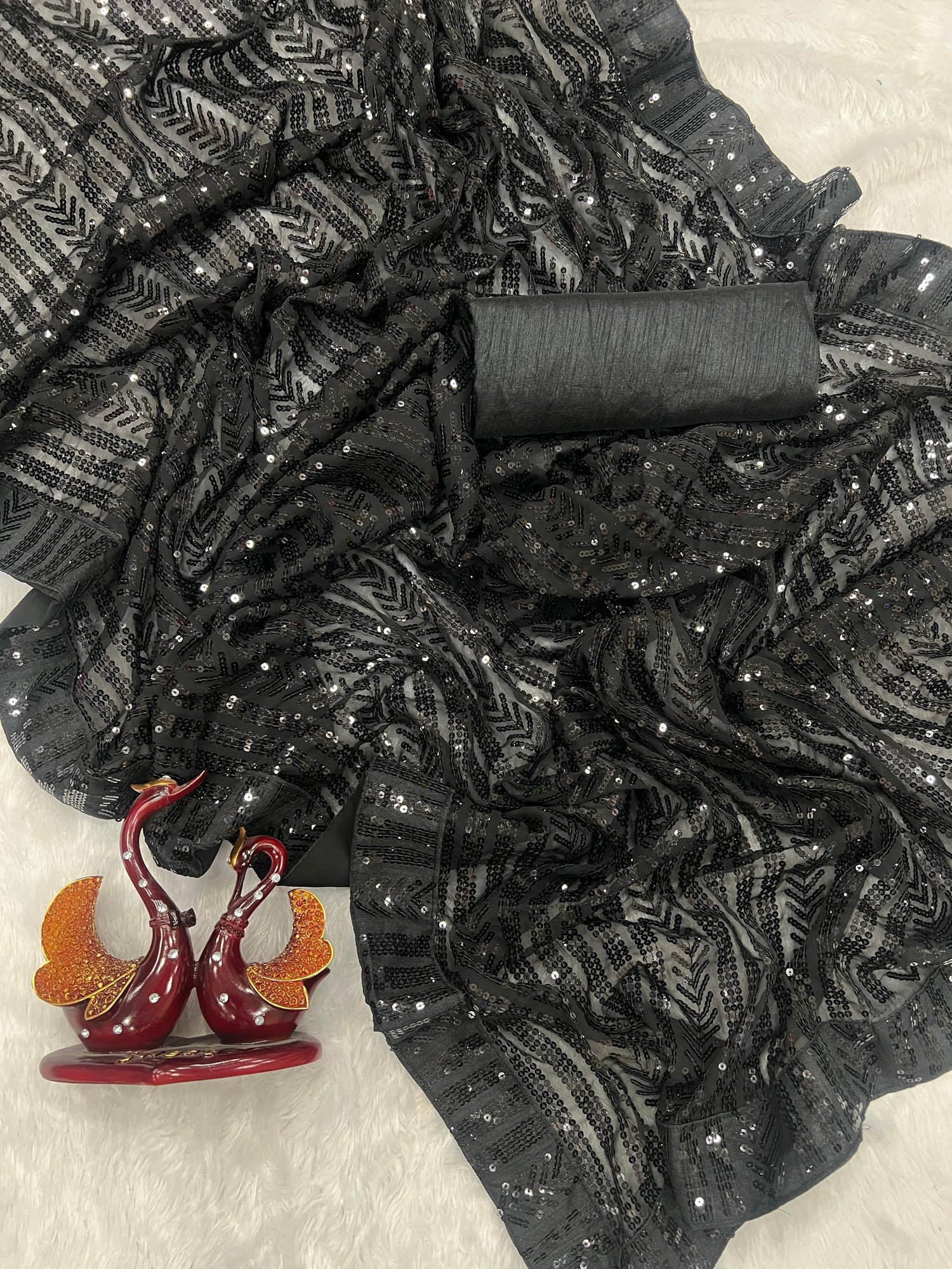 Beautiful Designer Padding Color In Heavy Georgette Sequanc Saree Design 5310
