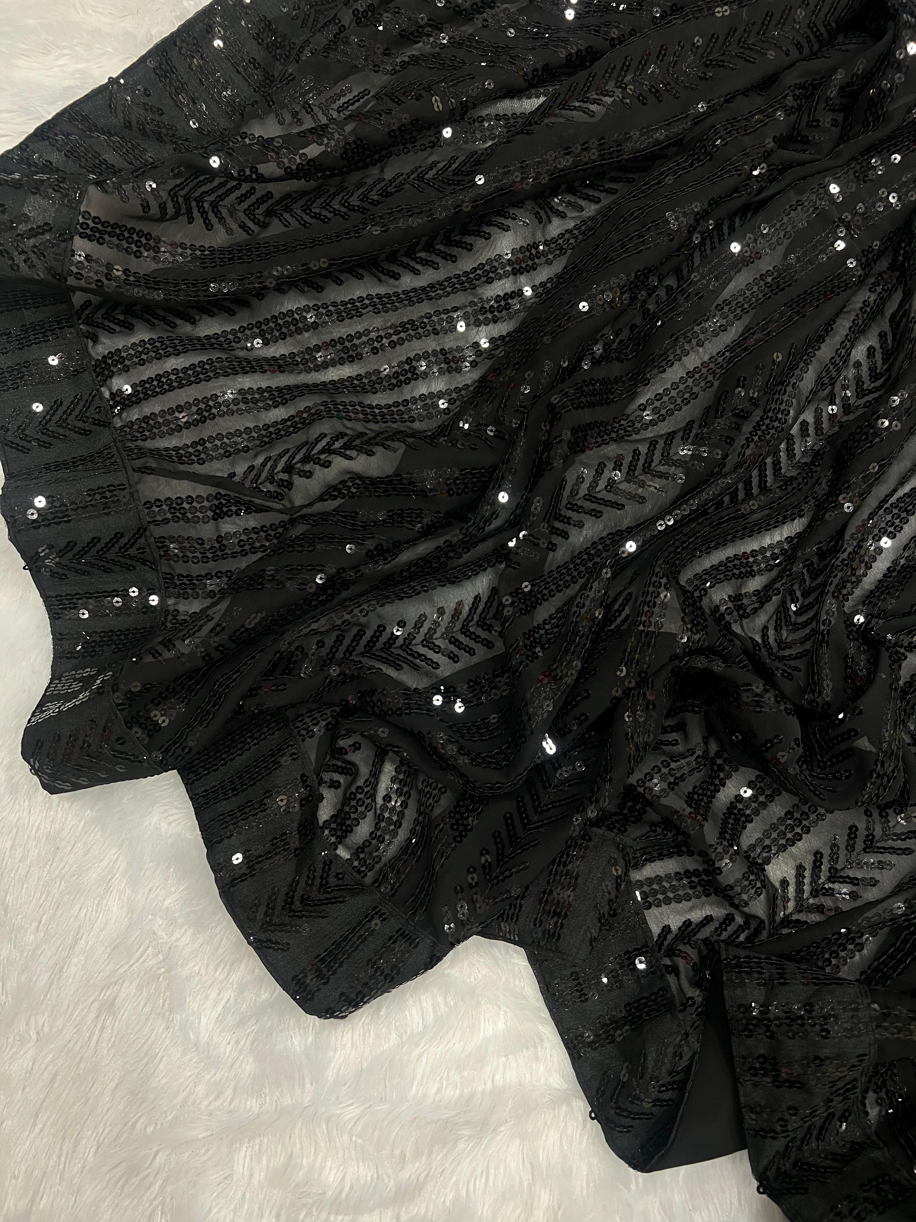 Beautiful Designer Padding Color In Heavy Georgette Sequanc Saree Design 5310