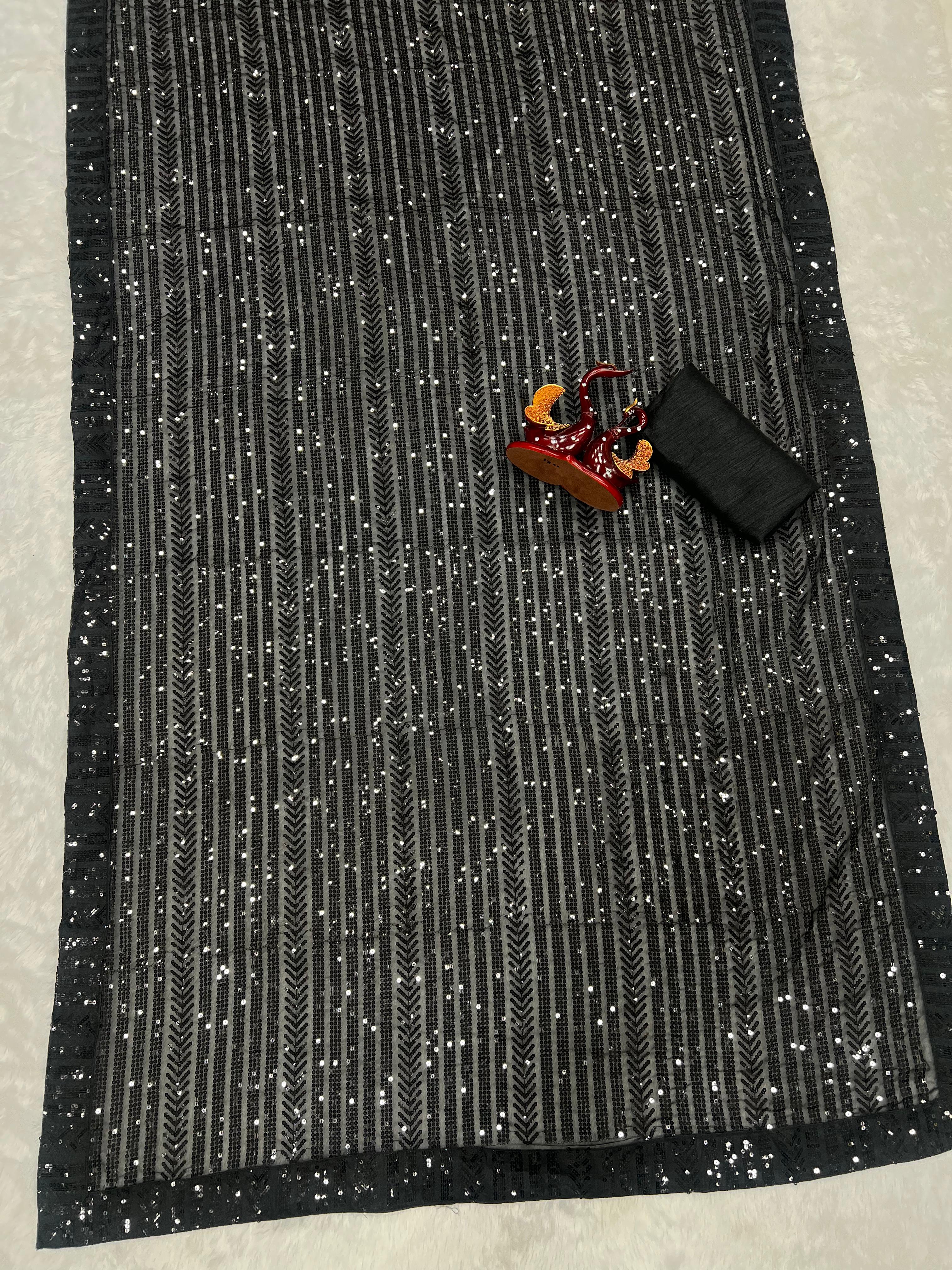 Beautiful Designer Padding Color In Heavy Georgette Sequanc Saree Design 5310