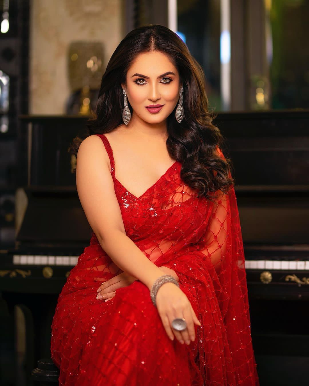 Beautiful Designer Soft Net Georgette Sequanc Saree Design 5295