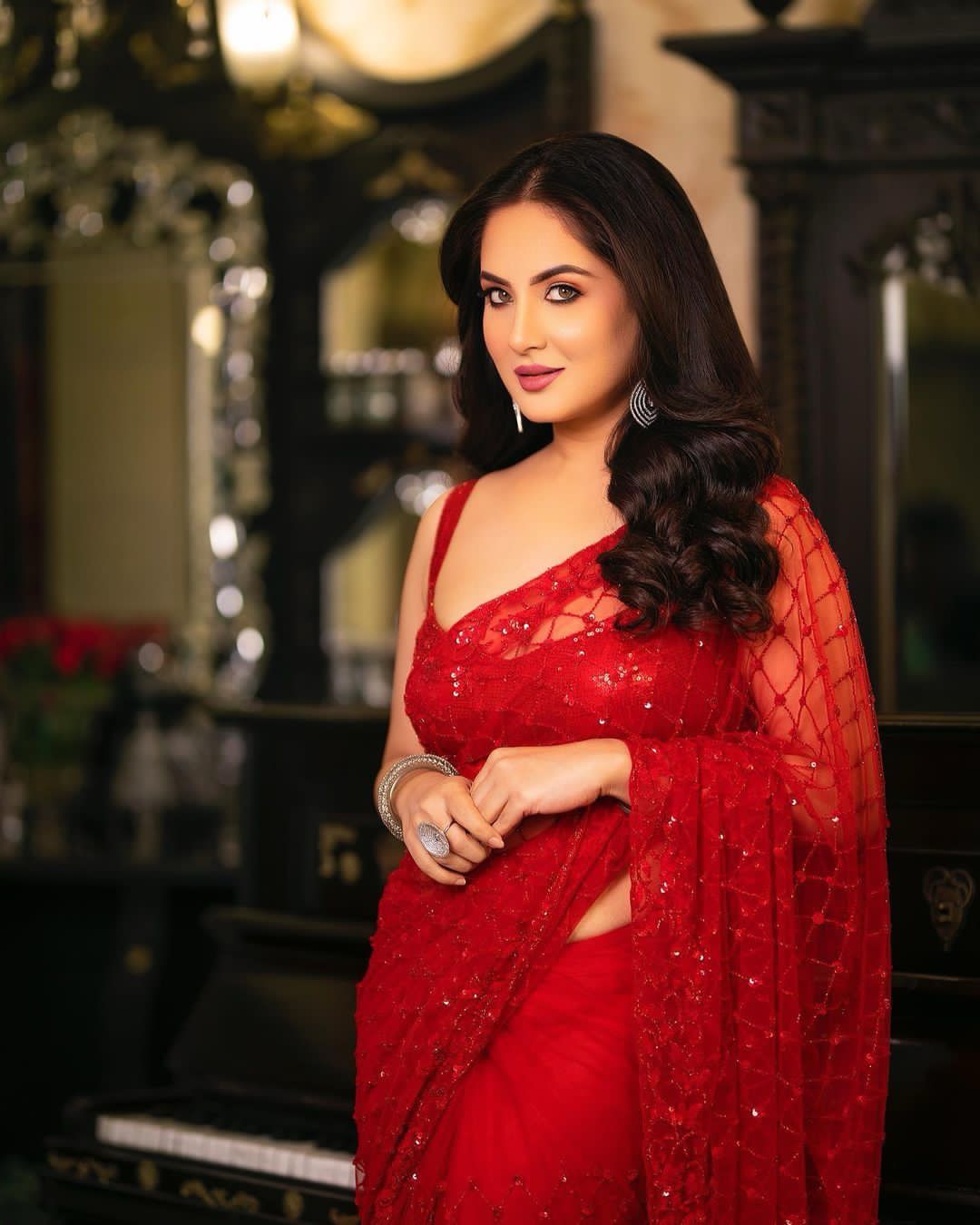 Beautiful Designer Soft Net Georgette Sequanc Saree Design 5295