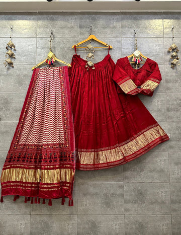 Beautiful Designer Pure Gaji Modal Silk Lagdi Pallu Chaniya Choli