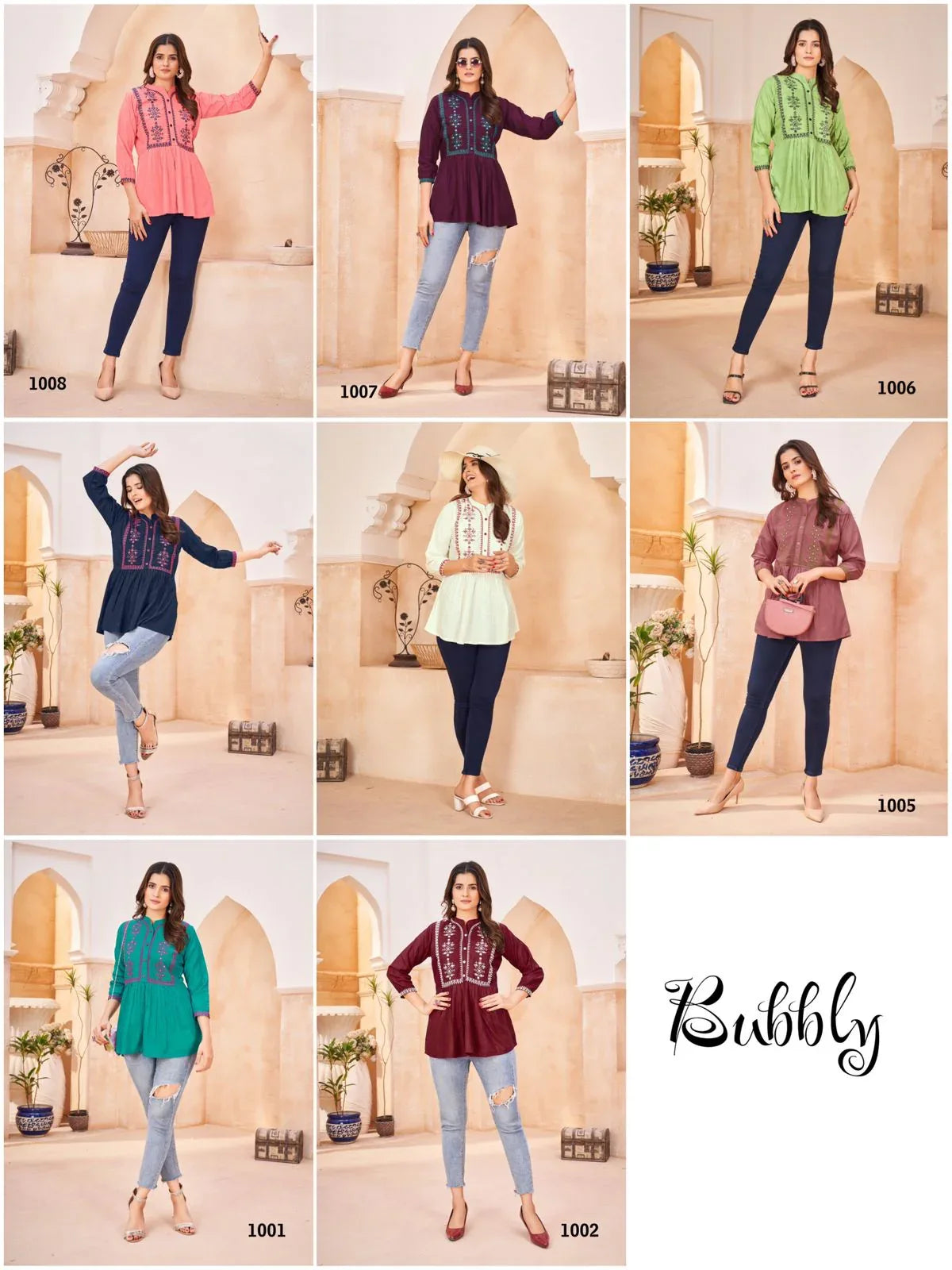 Bubbly Heavy Rayon With Embroidery Work Top (500x09)