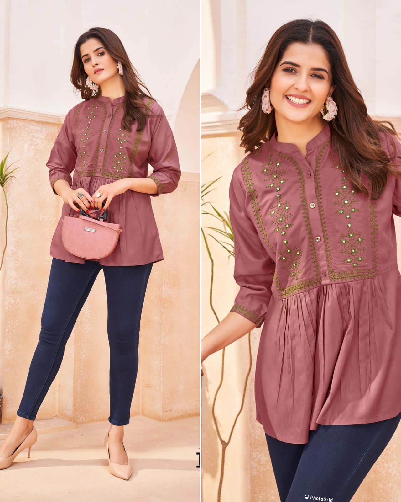 Bubbly Heavy Rayon With Embroidery Work Top (500x09)