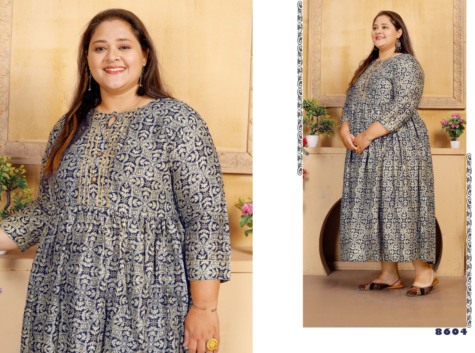 Beautiful Designer Women's Plus Size Riyon Readymade Gown