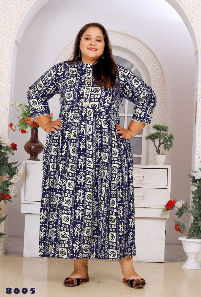 Beautiful Designer Women's Plus Size Riyon Readymade Gown