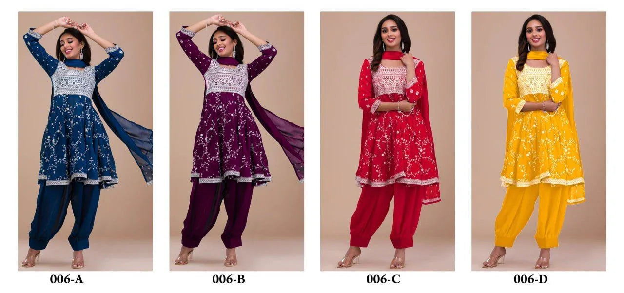 Beautiful Designer Party Wear Patiyala Readymade Salwar Suit (1295x4)