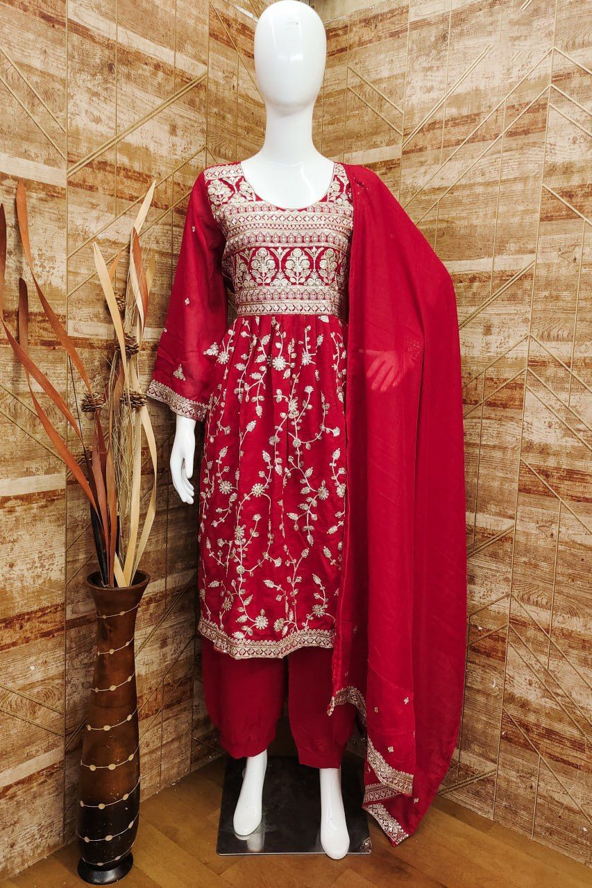 Beautiful Designer Party Wear Patiyala Readymade Salwar Suit (1295x4)