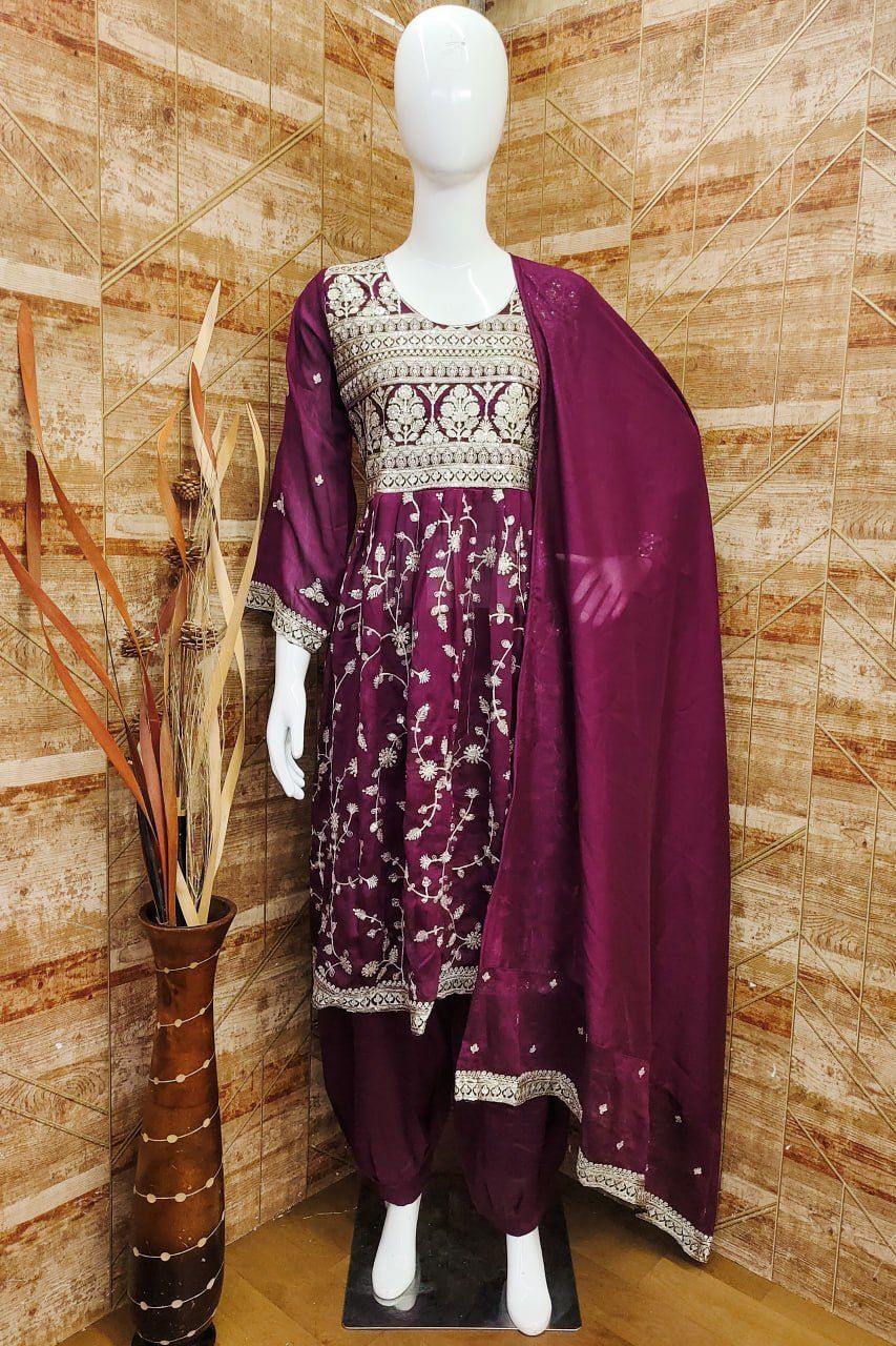 Beautiful Designer Party Wear Patiyala Readymade Salwar Suit